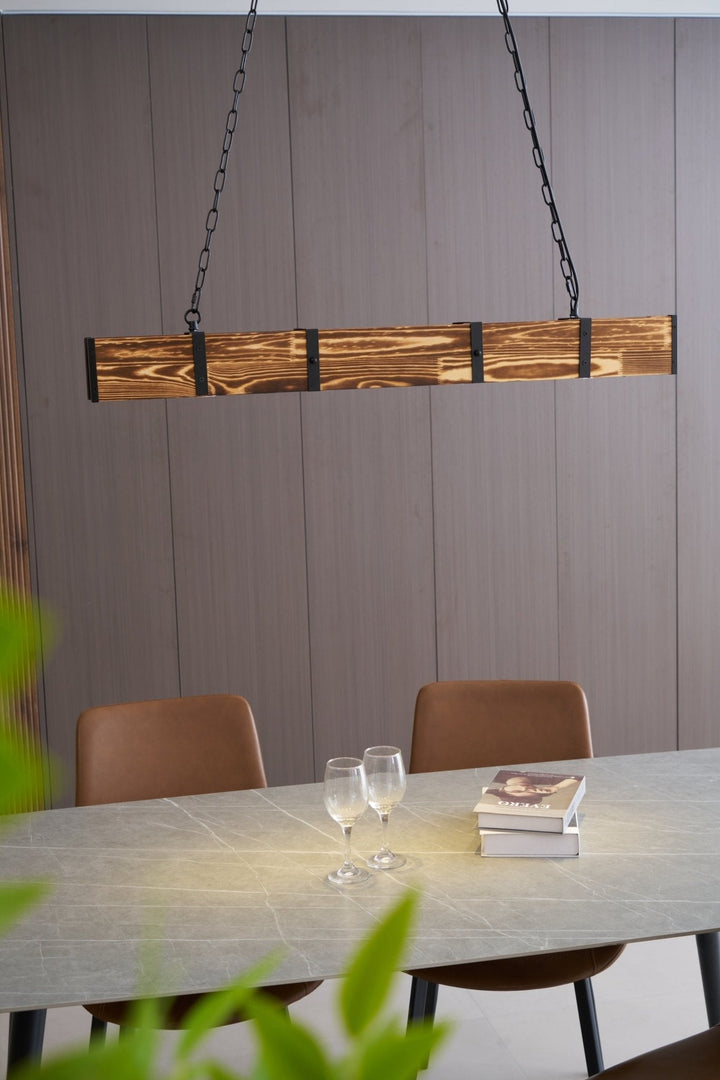 Aldelena lampadario Pleva lineare legno Naturale