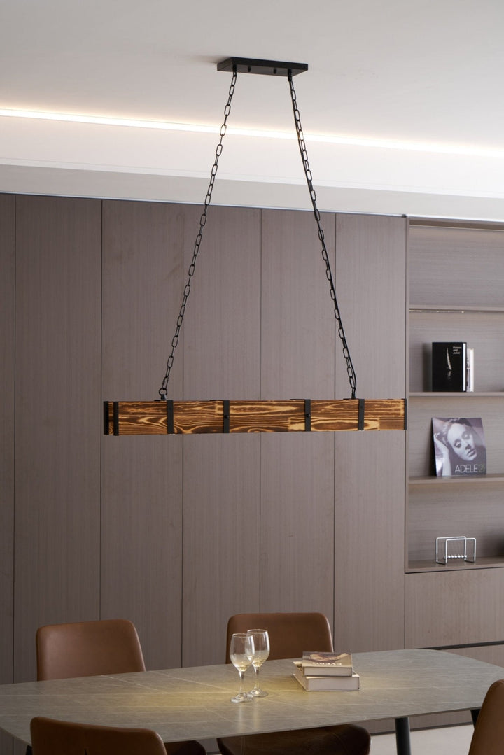 Aldelena lampadario Pleva lineare legno Naturale