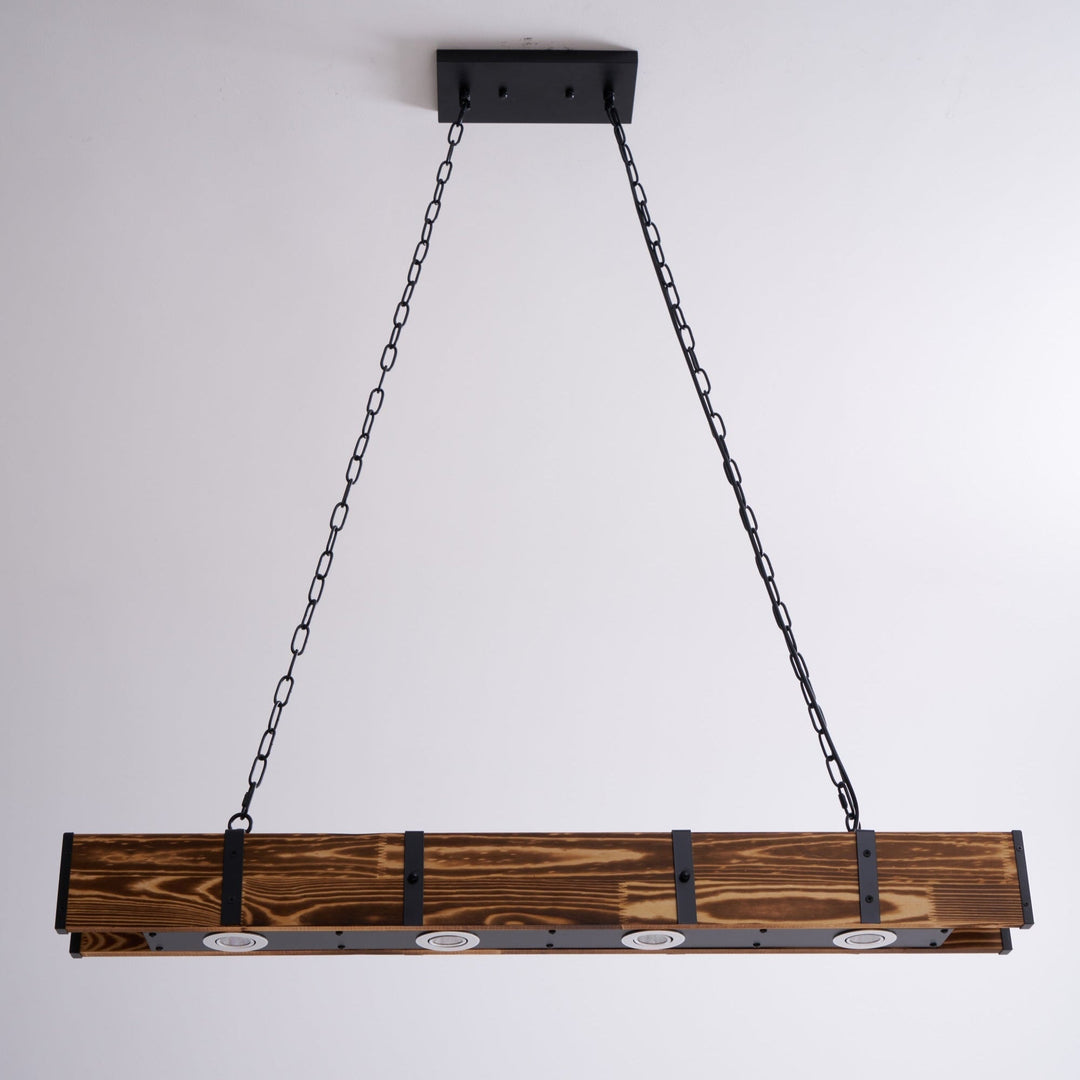 Aldelena lampadario Pleva lineare legno Naturale