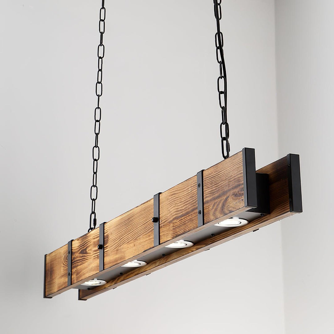 Aldelena lampadario Pleva lineare legno Naturale