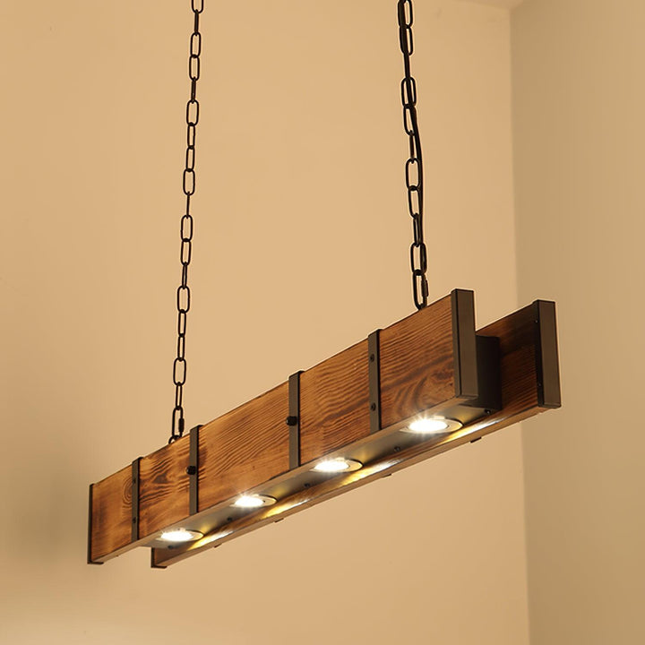 Aldelena lampadario Pleva lineare legno Naturale