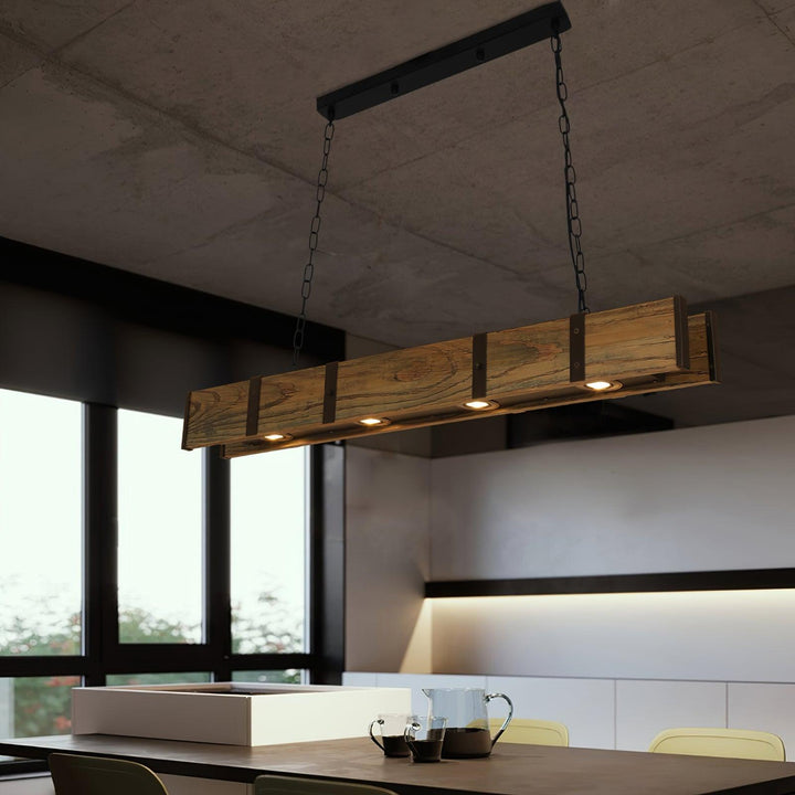 Aldelena lampadario Pleva lineare legno Naturale