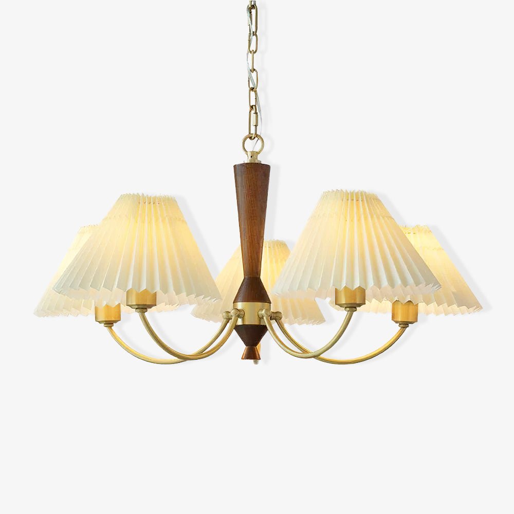Elaorira lampadario bianco con paralume a pieghe