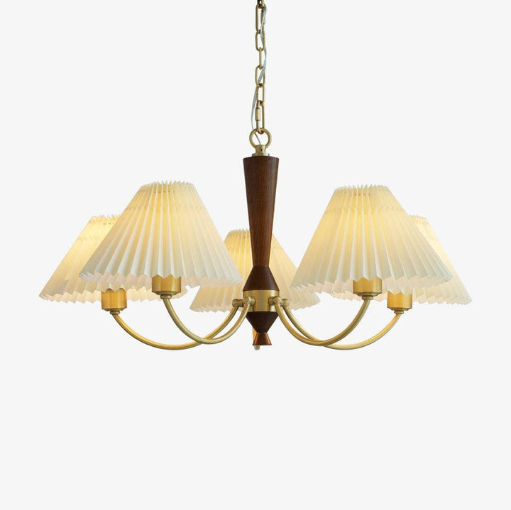 Elaorira lampadario bianco con paralume a pieghe
