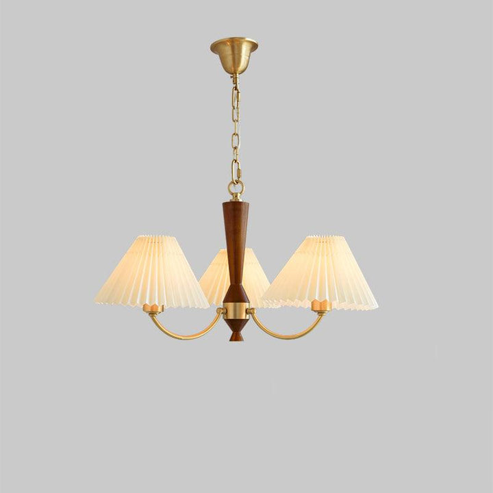 Elaorira lampadario bianco con paralume a pieghe