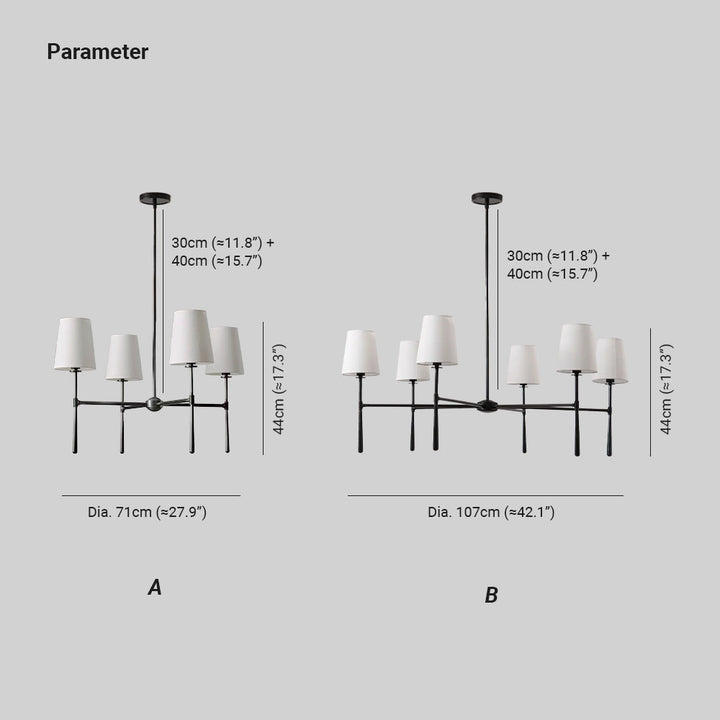 Silva Lampadario a 4/6 Luci Stile Metà Secolo