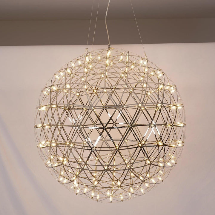 Delcourt lampada a sospensione con sfera argentata