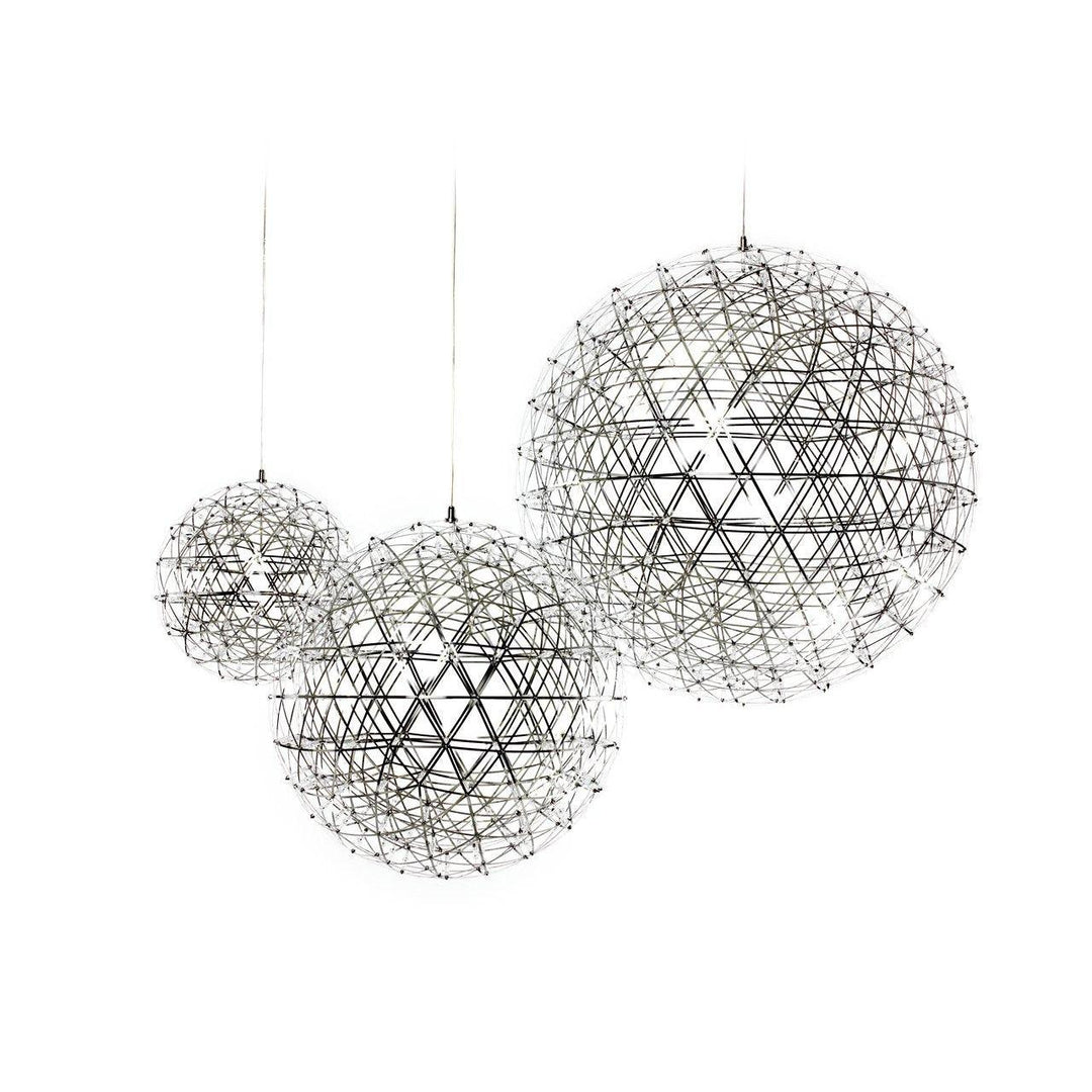 Delcourt lampada a sospensione con sfera argentata