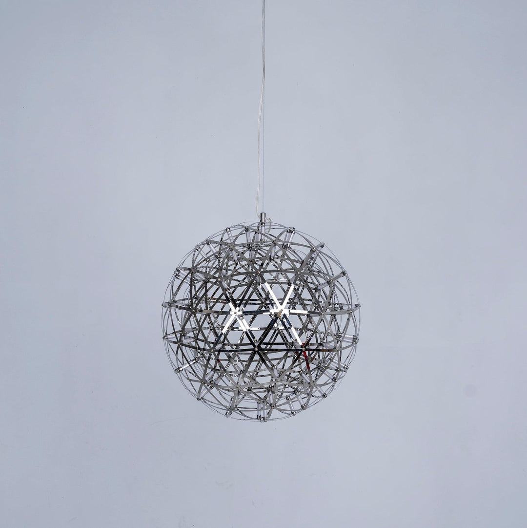 Delcourt lampada a sospensione con sfera argentata