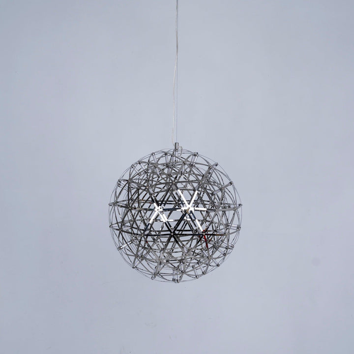 Delcourt lampada a sospensione con sfera argentata