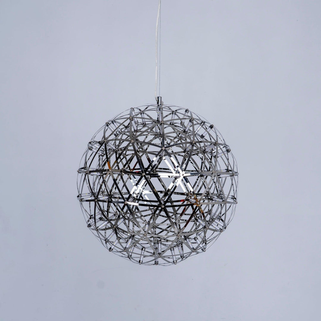 Delcourt lampada a sospensione con sfera argentata