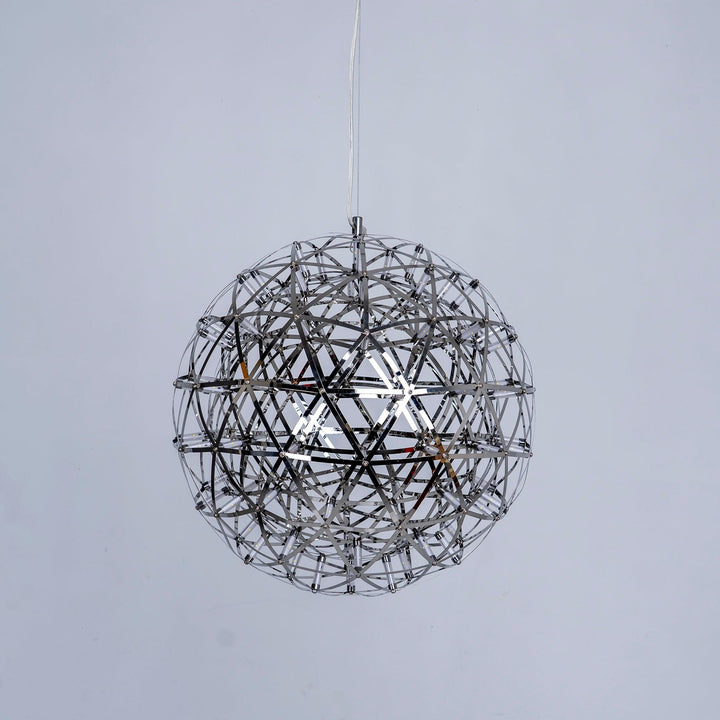 Delcourt lampada a sospensione con sfera argentata