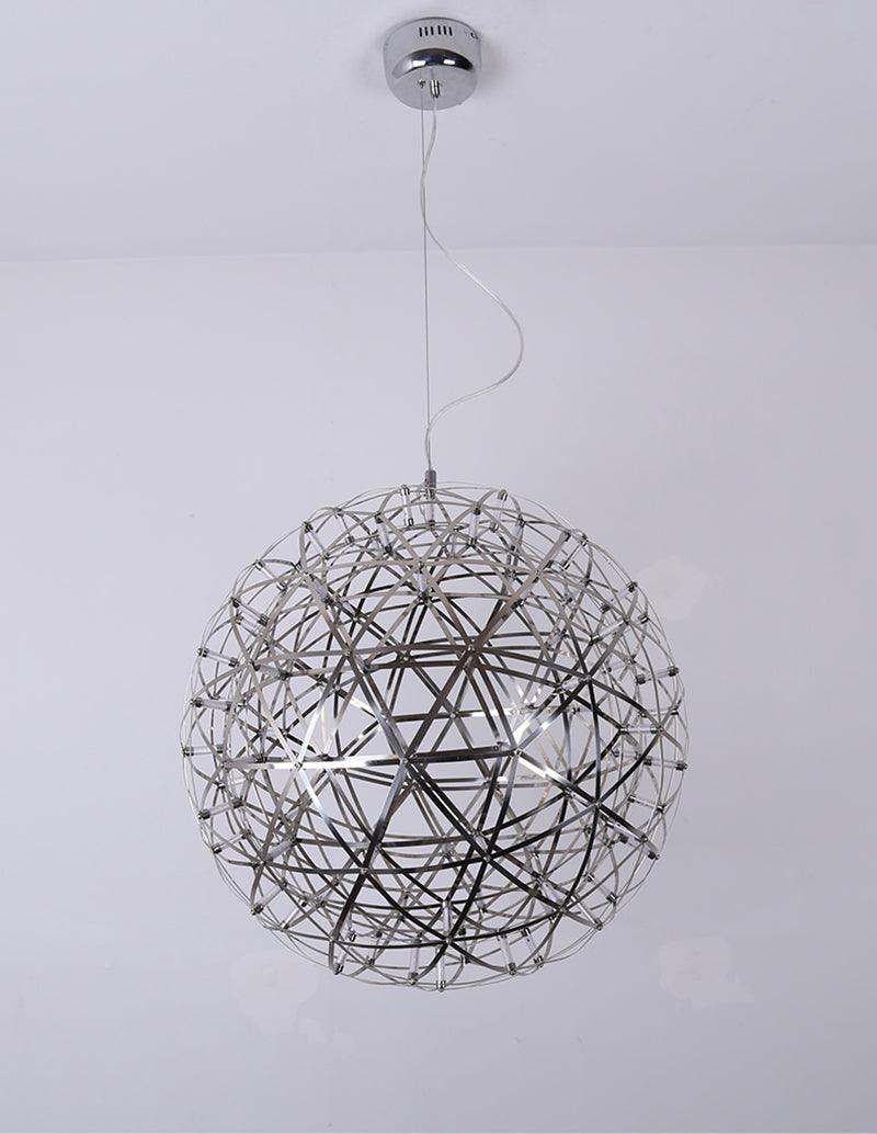 Delcourt lampada a sospensione con sfera argentata