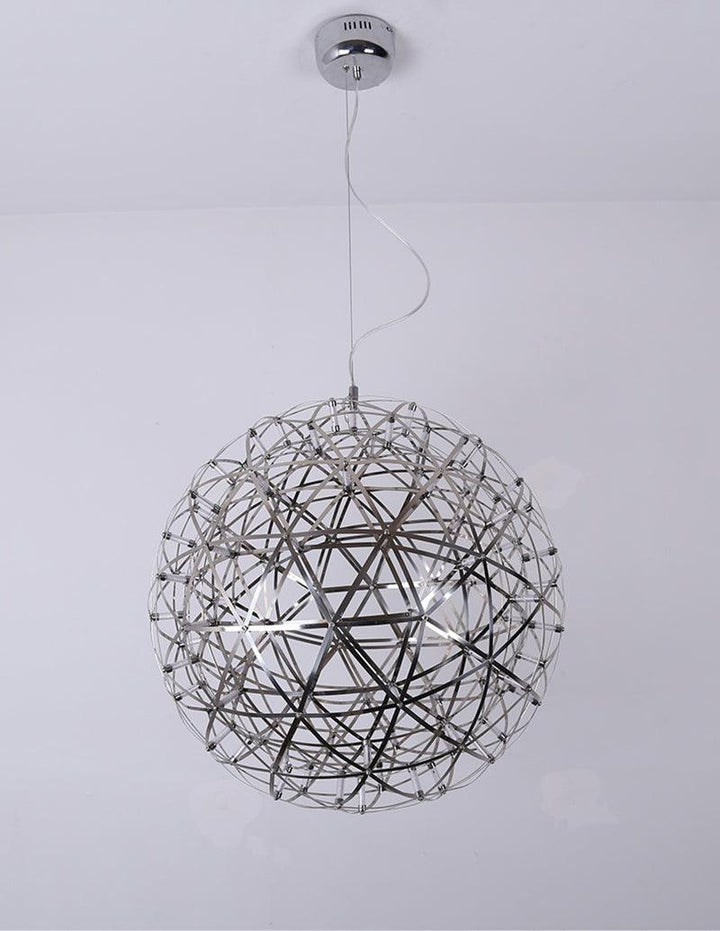 Delcourt lampada a sospensione con sfera argentata