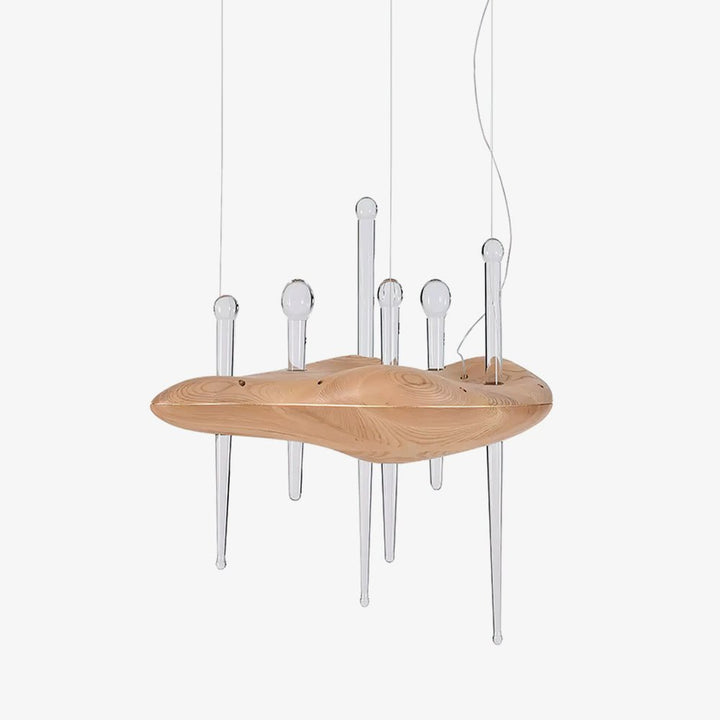 Umare lampada a sospensione Whimsical in legno e vetro