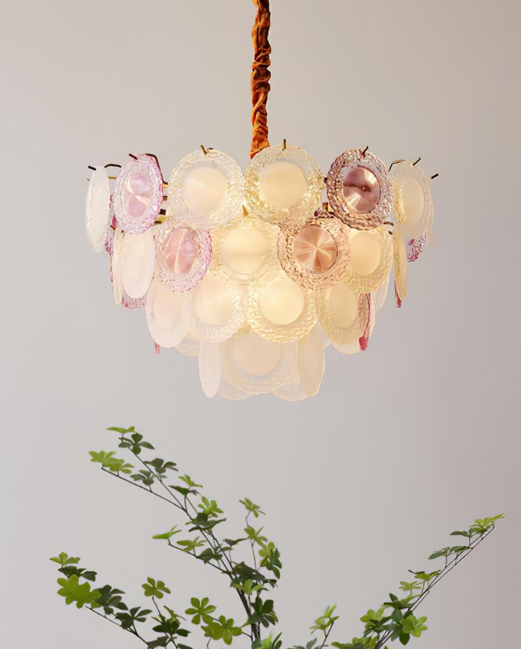 Celinine lampadario Disco in vetro Stratificato Giocoso