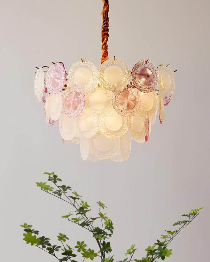 Celinine lampadario Disco in vetro Stratificato Giocoso