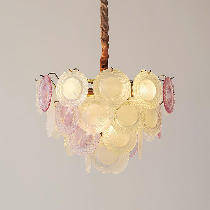 Celinine lampadario Disco in vetro Stratificato Giocoso