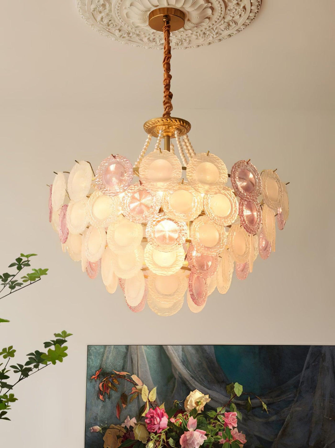 Celinine lampadario Disco in vetro Stratificato Giocoso