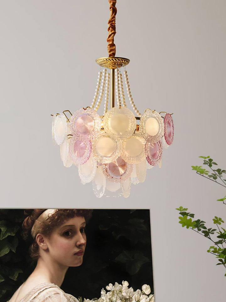 Celinine lampadario Disco in vetro Stratificato Giocoso