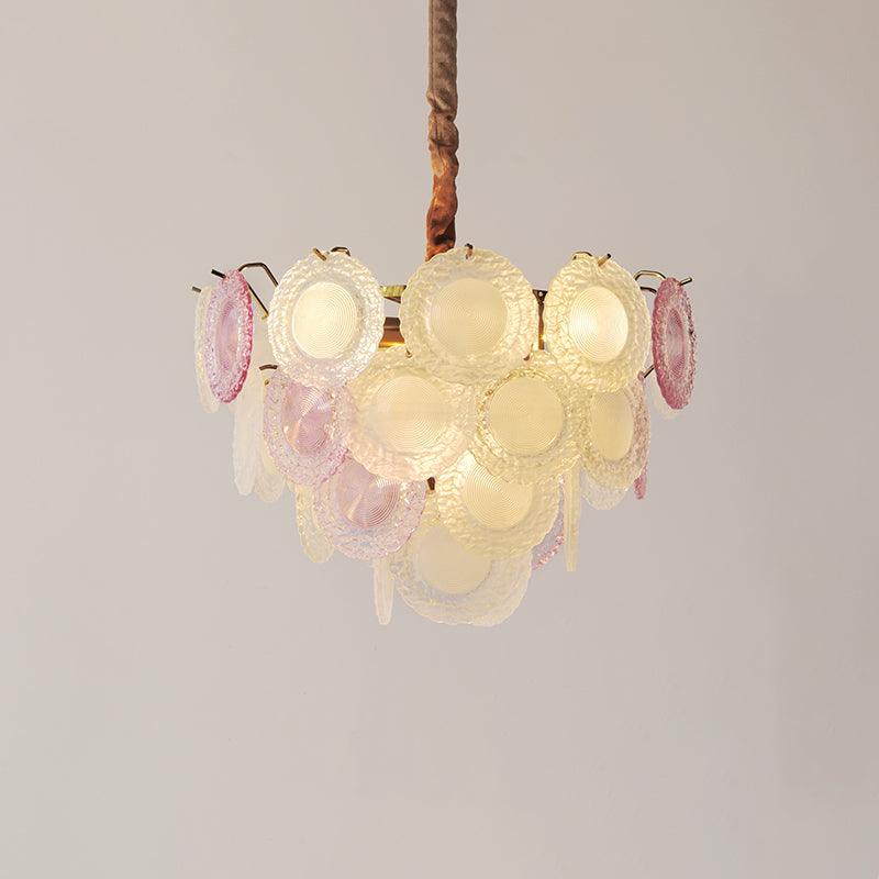 Celinine lampadario Disco in vetro Stratificato Giocoso