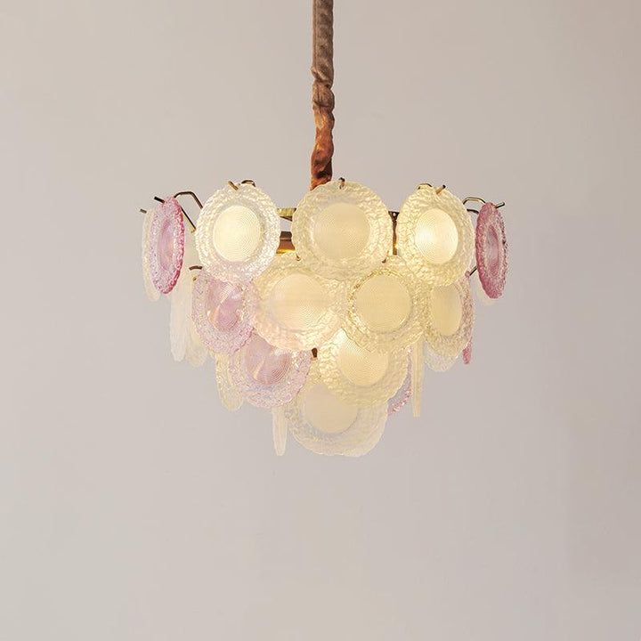 Celinine lampadario Disco in vetro Stratificato Giocoso