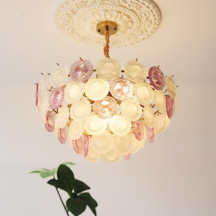 Celinine lampadario Disco in vetro Stratificato Giocoso