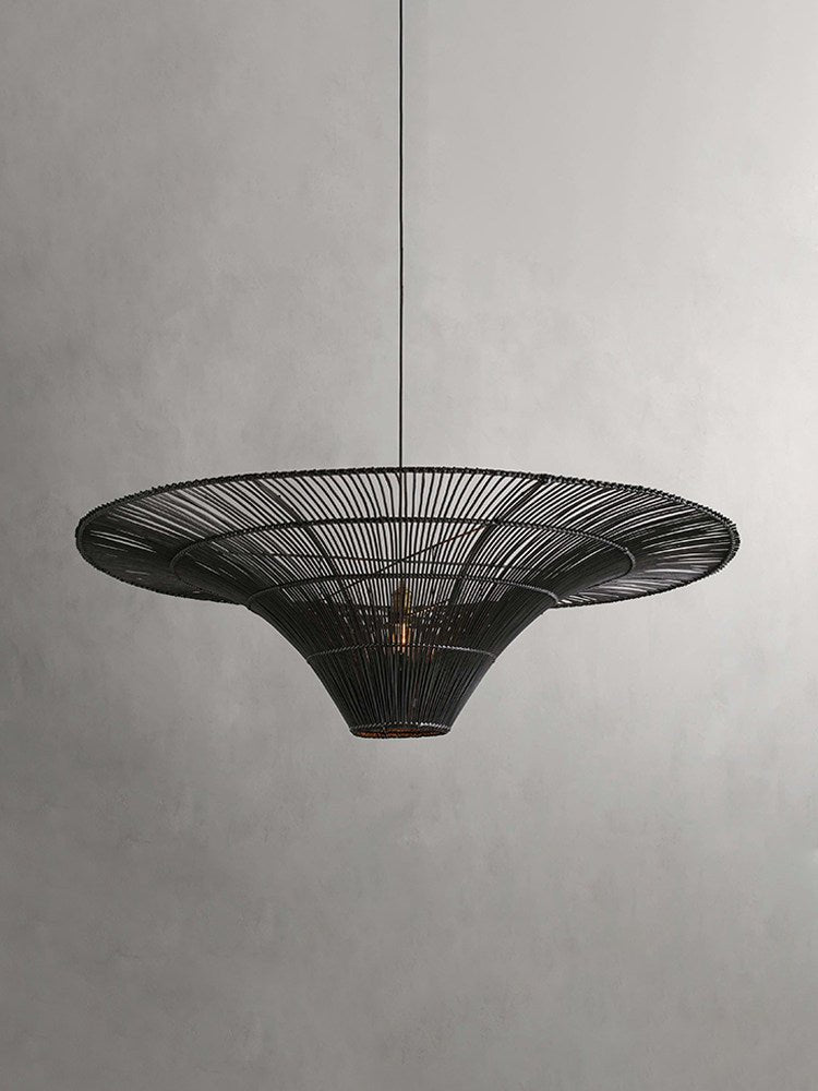Lampada a sospensione in rattan