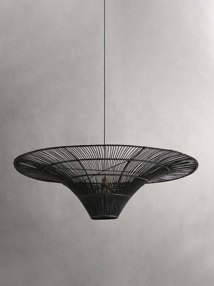 Lampada a sospensione in rattan