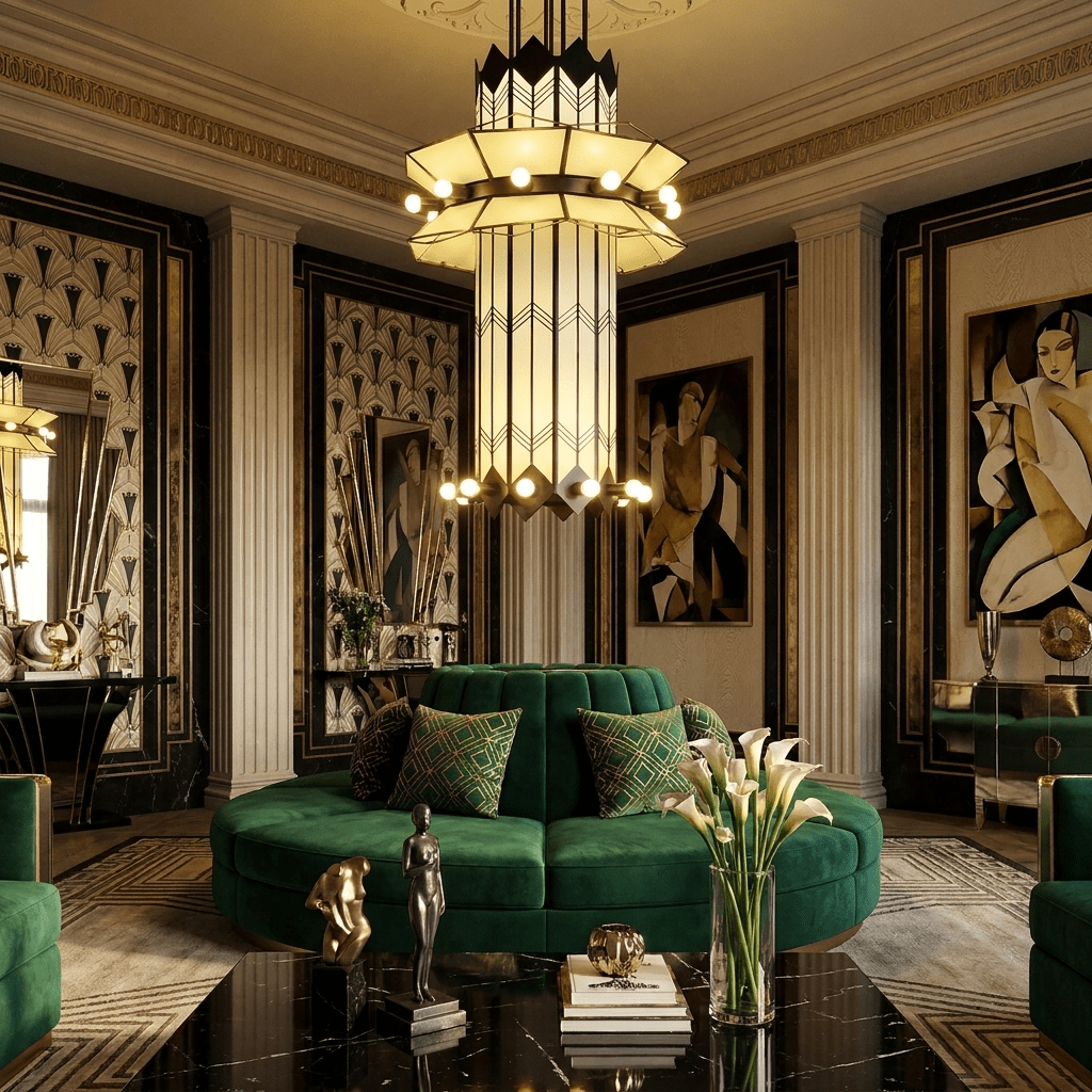 Elvior lampadario Art Deco a sospensione