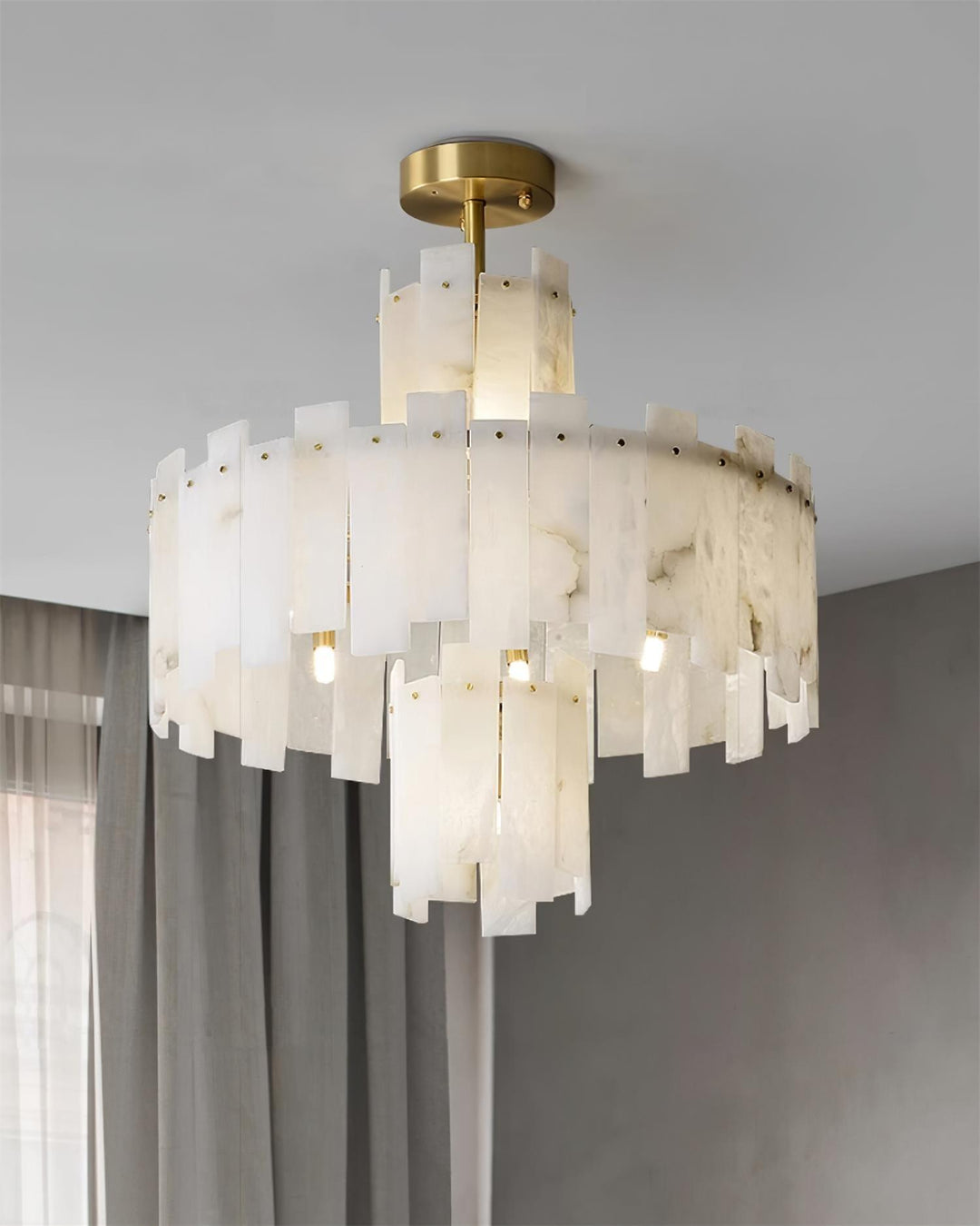 Soraya lampadario Art Deco in alabastro
