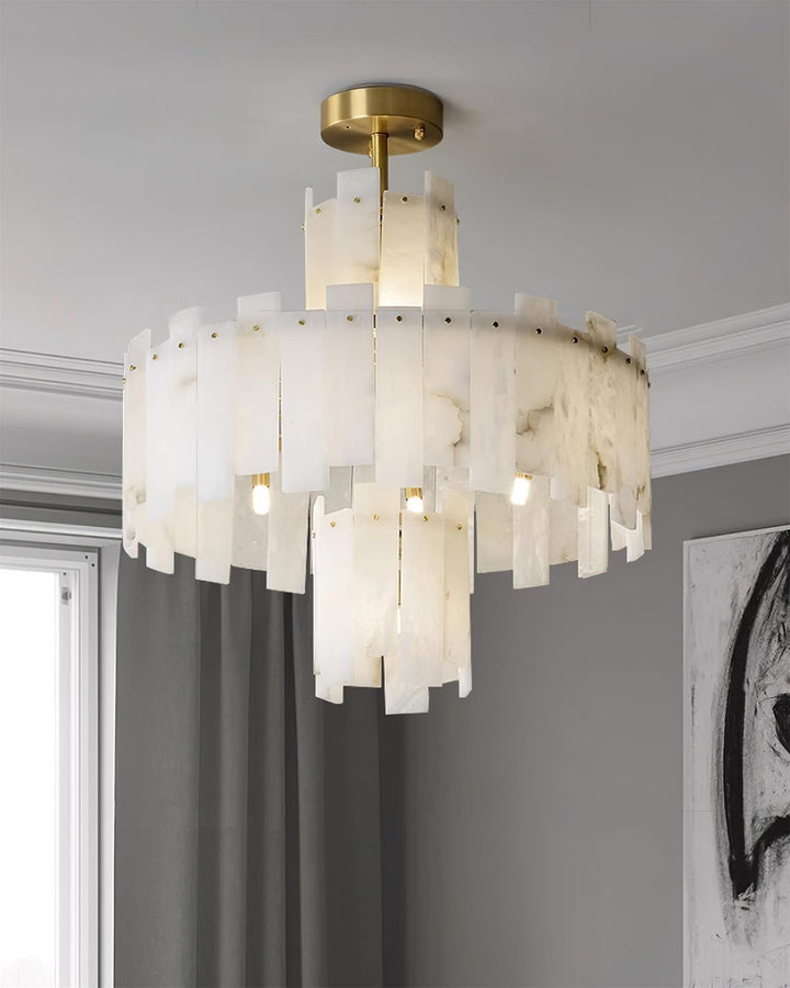 Soraya lampadario Art Deco in alabastro