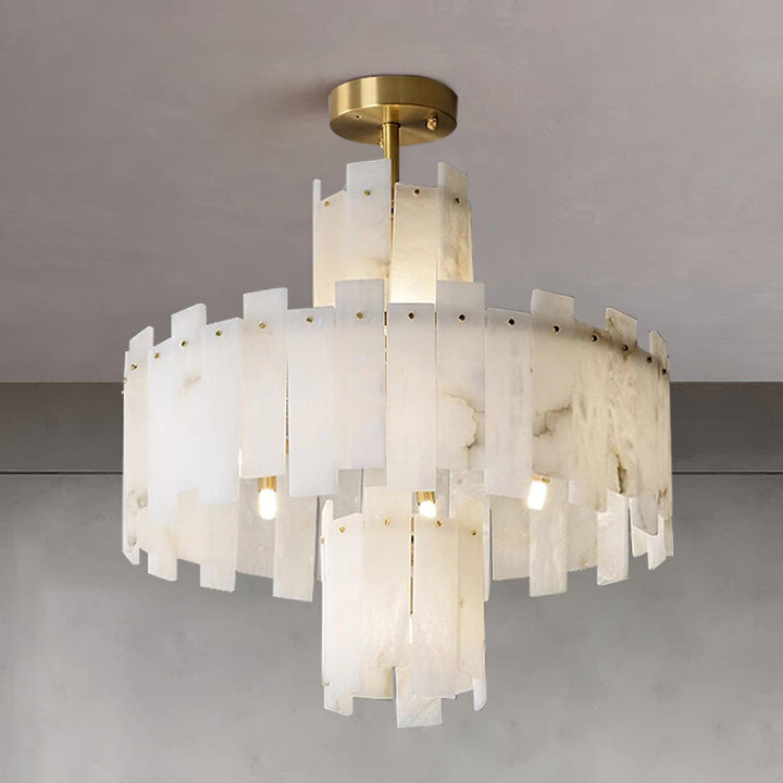 Soraya lampadario Art Deco in alabastro