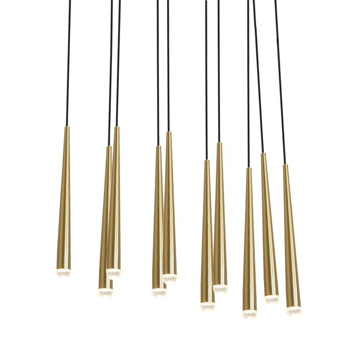 Lampadario con Paralume in Cristallo e ottone Lucido minimalista