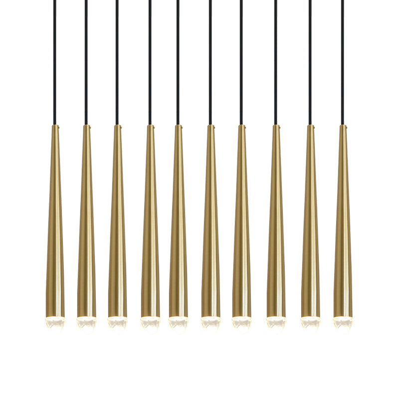 Lampadario con Paralume in Cristallo e ottone Lucido minimalista