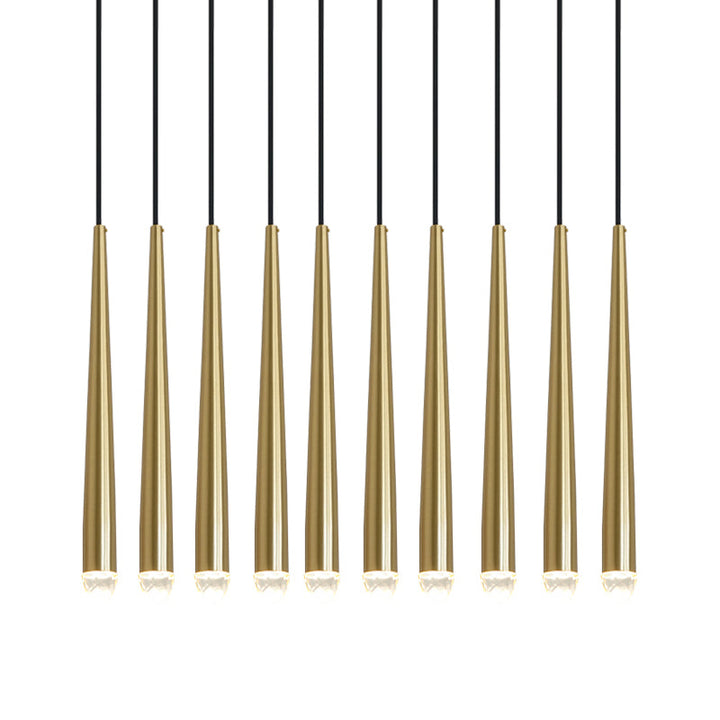Lampadario con Paralume in Cristallo e ottone Lucido minimalista