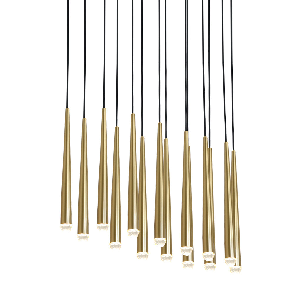 Lampadario con Paralume in Cristallo e ottone Lucido minimalista