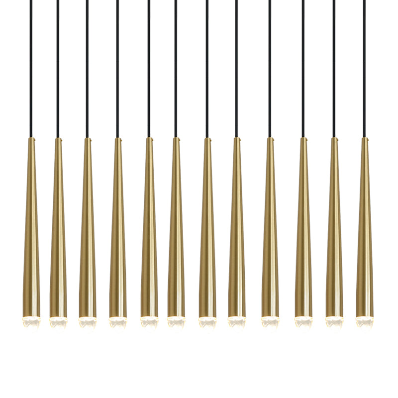 Lampadario con Paralume in Cristallo e ottone Lucido minimalista