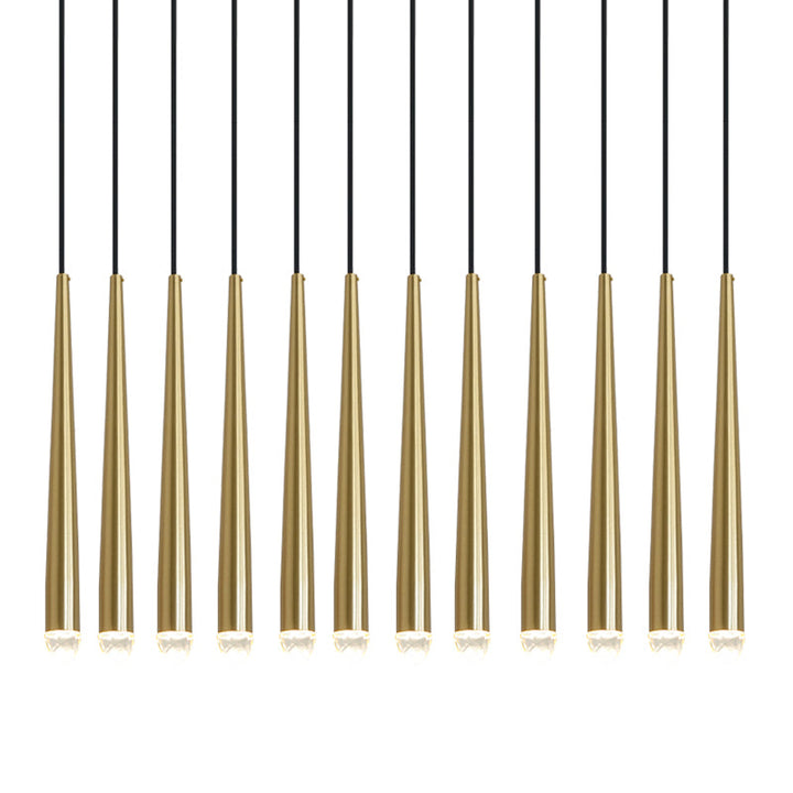 Lampadario con Paralume in Cristallo e ottone Lucido minimalista