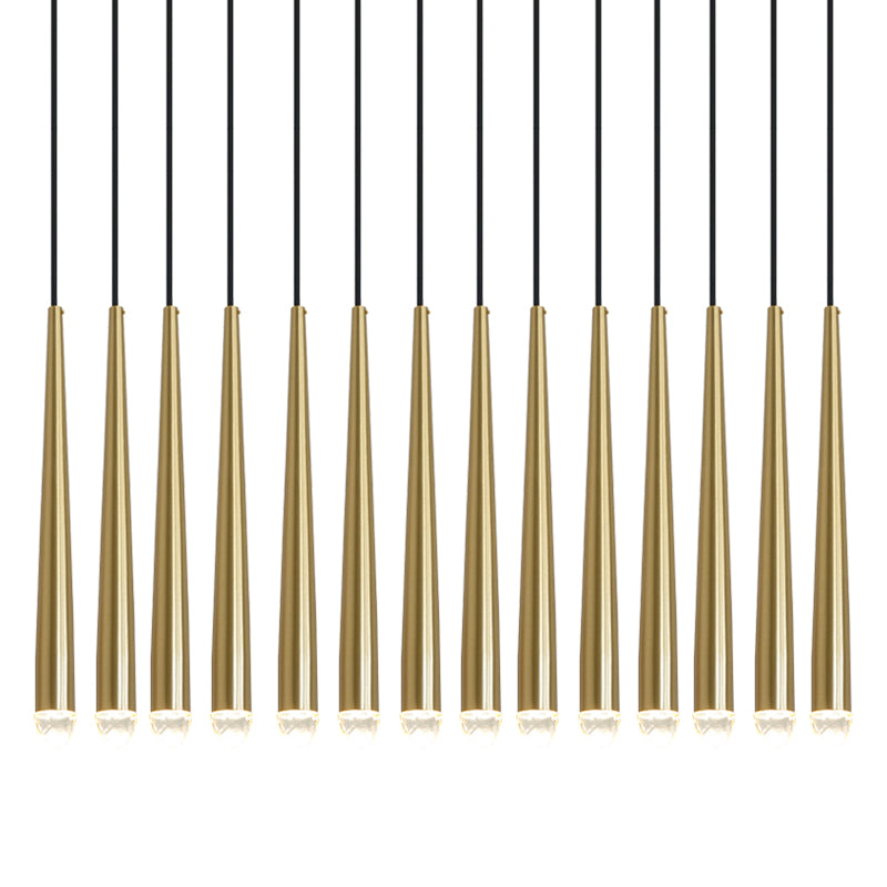 Lampadario con Paralume in Cristallo e ottone Lucido minimalista