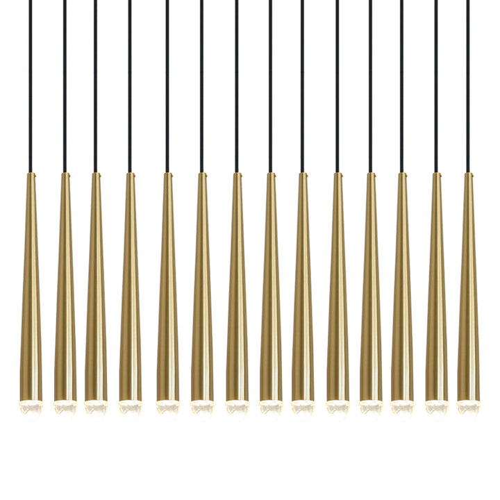 Lampadario con Paralume in Cristallo e ottone Lucido minimalista