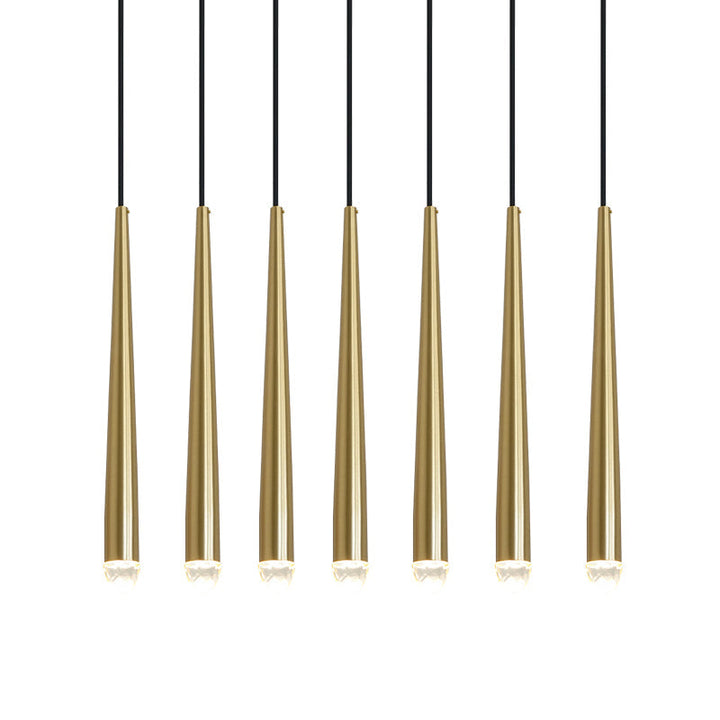 Lampadario con Paralume in Cristallo e ottone Lucido minimalista