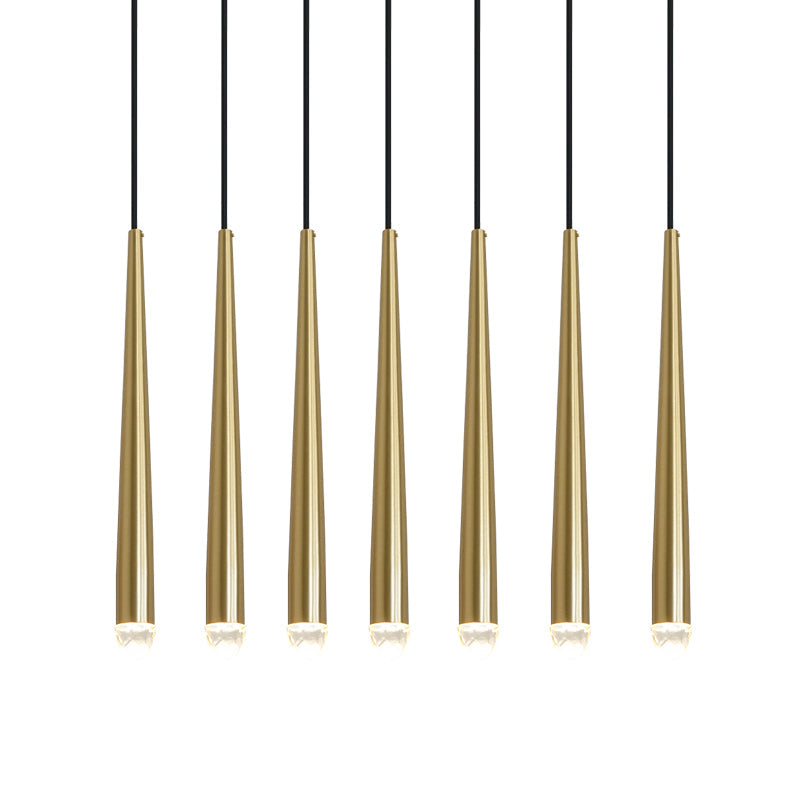 Lampadario con Paralume in Cristallo e ottone Lucido minimalista