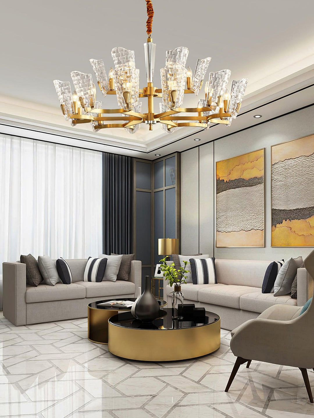 Radiant lampadario in ottone lusso