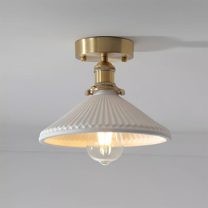 Belmont lampada da soffitto vintage in ottone e ceramica