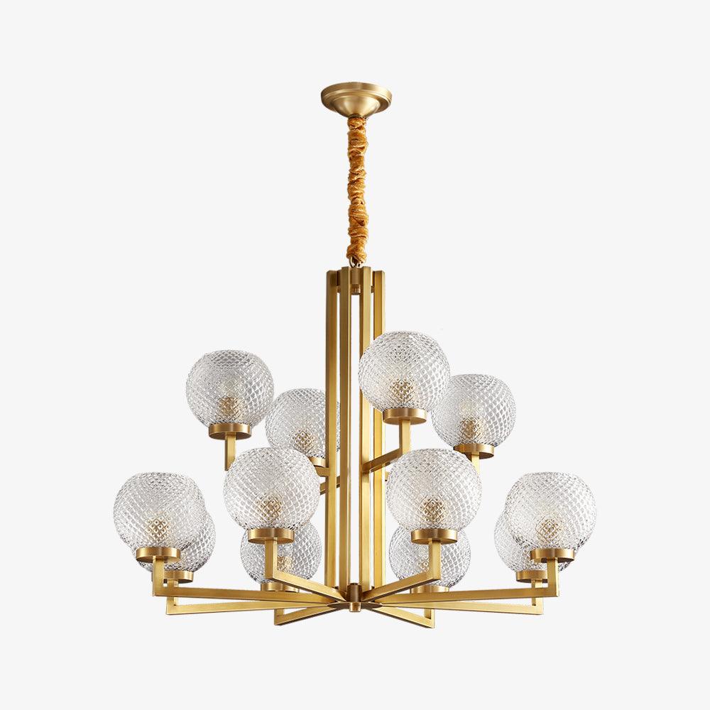 Velelissa lampadario in ottone con vetro a Righe