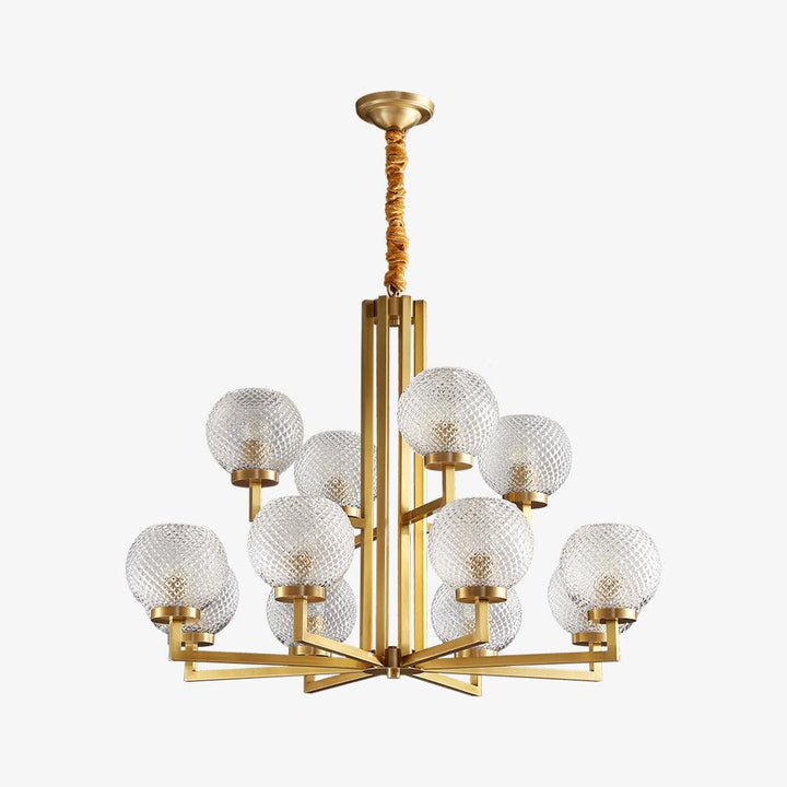 Velelissa lampadario in ottone con vetro a Righe