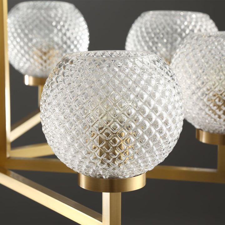 Velelissa lampadario in ottone con vetro a Righe