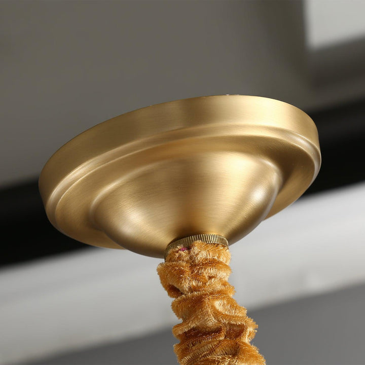 Velelissa lampadario in ottone con vetro a Righe