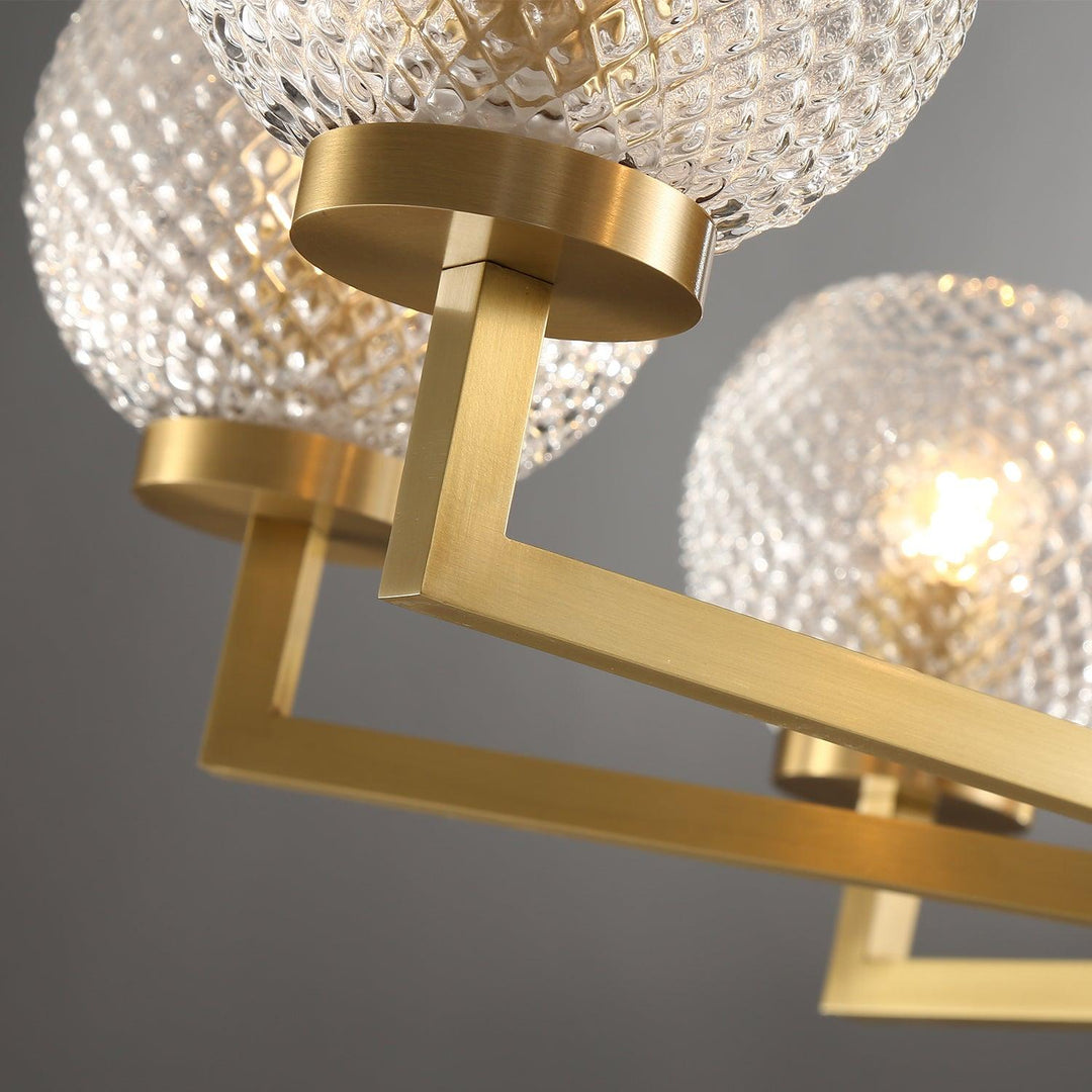 Velelissa lampadario in ottone con vetro a Righe